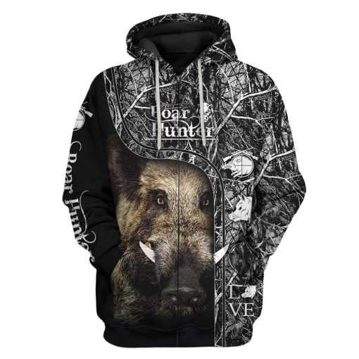 Boar Hunter Custom T-Shirts Hoodies Apparel HT-DT3101203 3D Custom Fleece Hoodies Zip Hoodie S