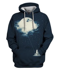 Boy Stealing The Moon Custom T-shirt - Hoodies Apparel HD-GH110451 3D Custom Fleece Hoodies Hoodie S 