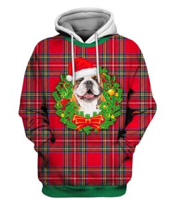 Bulldog On Christmas Custom T-shirt - Hoodies Apparel HD-UGL110110 3D Custom Fleece Hoodies Hoodie S 