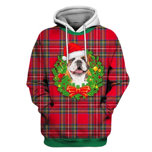 Bulldog On Christmas Custom T-shirt - Hoodies Apparel HD-UGL110110 3D Custom Fleece Hoodies Hoodie S
