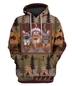 Cat Aborigines Custom T-shirt - Hoodies Apparel HD-GH110676 3D Custom Fleece Hoodies Hoodie S 