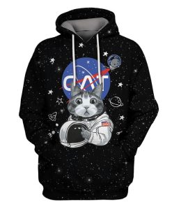 CAT ASTRONAUT Custom T-shirt - Hoodies Apparel HD-GH110460 3D Custom Fleece Hoodies Hoodie S 