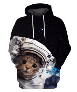 Cat Astronaut T-Shirts - Zip Hoodies Apparel GH110144 3D Custom Fleece Hoodies Hoodie S 