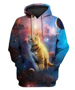 Cat in space Custom T-shirt - Hoodies Apparel HD-GH20042 3D Custom Fleece Hoodies Hoodie S 