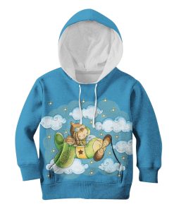 Child Pilot Flying In The Sky Custom Hoodies T-shirt Apparel HD-PET110261K kid 3D apparel Kid Hoodie S/6-8