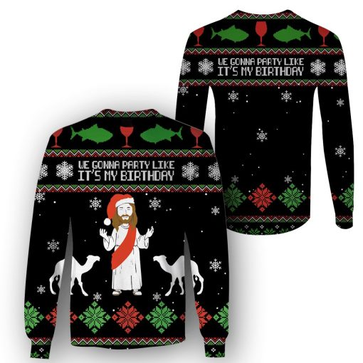 Christ Jesus We Gonna Party Like It's My Birthday Custom T-shirt - Hoodies Apparel HD-UGL110206 3D Custom Fleece Hoodies