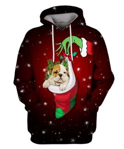 Christmas bulldog Custom T-shirt - Hoodies Apparel MV110585 3D Custom Fleece Hoodies Hoodie S 