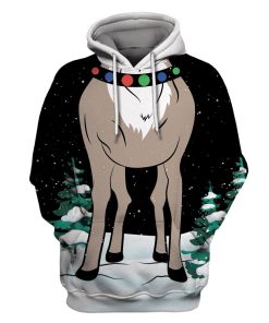 Christmas Reindeer Custom T-shirt - Hoodies Apparel HD-UGL110175 3D Custom Fleece Hoodies Hoodie S 