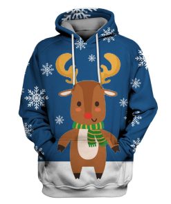 Christmas Santa Reindeer Custom T-shirt - Hoodies Apparel HD-UGL110162 3D Custom Fleece Hoodies Hoodie S 