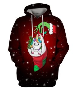 Christmas unicorn Custom T-shirt - Hoodies Apparel HD-MV110591 3D Custom Fleece Hoodies Hoodie S 