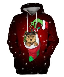 Christmas yorkshire terrier Custom T-shirt - Hoodies Apparel MV110590 3D Custom Fleece Hoodies Hoodie S 