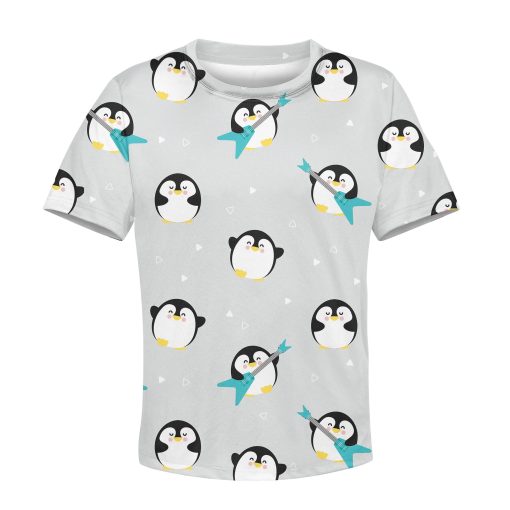 Chubby Penguin Playing Music Custom Hoodies T-shirt Apparel HD-PET110362K kid 3D apparel Kid T-Shirt XS