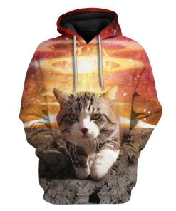 Cool Cat Walk Away From Galaxy Explosions Custom T-Shirts Hoodies Apparel CT-DT2612195 3D Custom Fleece Hoodies Hoodie S 