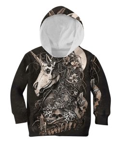 Cool Skull Unicorn Custom Hoodies T-shirt Apparel HD-UNI110104K kid 3D apparel Kid Hoodie S/6-8 