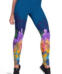 Coral Full Print Leggings 3d legging Leggings 
