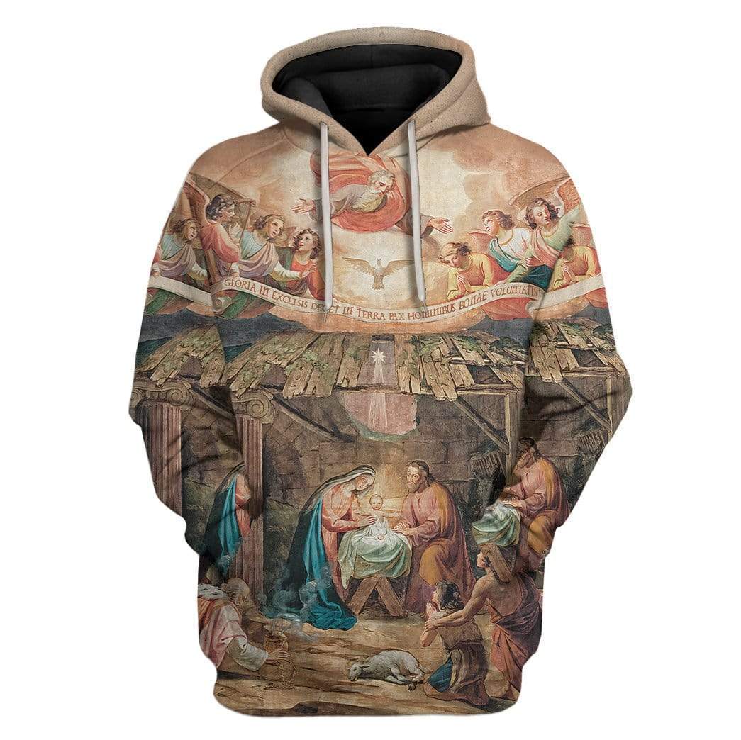 Gearhumans Custom Apparel Birth Of Jesus Christ 1 Custom Apparel Birth Of Jesus Christ HD-DT30101907 3D Custom Fleece Hoodies Hoodie S