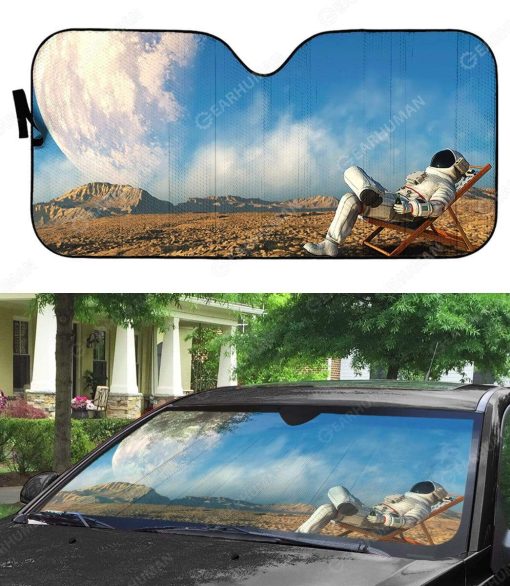 Gearhumans Custom Car Auto Sunshade Astronaut 11 Custom Car Auto Sunshade Astronaut HD-AT0591911-SS Auto Sunshade