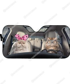 Custom Car Auto Sunshade Cat HD-GH1481905-SS Auto Sunshade 57''x27.5'' 