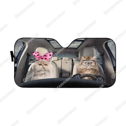 Custom Car Auto Sunshade Cat HD-GH1481905-SS Auto Sunshade 57''x27.5''