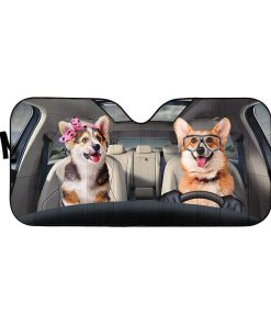 Custom Car Auto Sunshade Corgi HD-GH1481910-SS Auto Sunshade 57''x27.5'' 