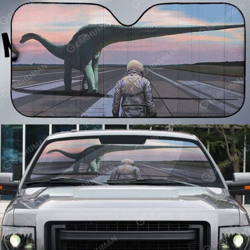 Custom Car Auto Sunshade Dinosaur And Astronaut HD-AT0491907-SS Auto Sunshade