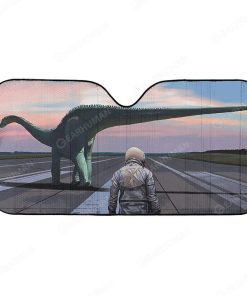 Custom Car Auto Sunshade Dinosaur And Astronaut HD-AT0491907-SS Auto Sunshade 57''x27.5'' 