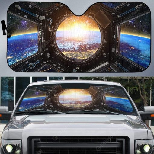 Custom Car Auto Sunshade Earth and Spacecraft HD-DT2181910-SS Auto Sunshade