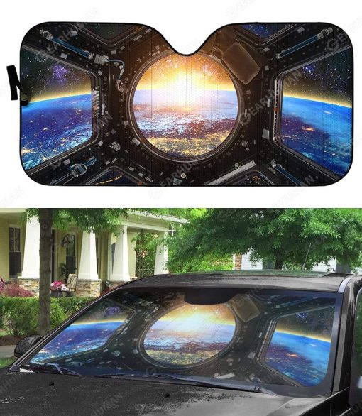 Custom Car Auto Sunshade Earth and Spacecraft HD-DT2181910-SS Auto Sunshade