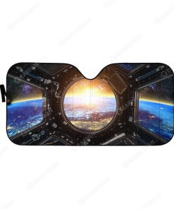 Custom Car Auto Sunshade Earth and Spacecraft HD-DT2181910-SS Auto Sunshade 57''x27.5'' 
