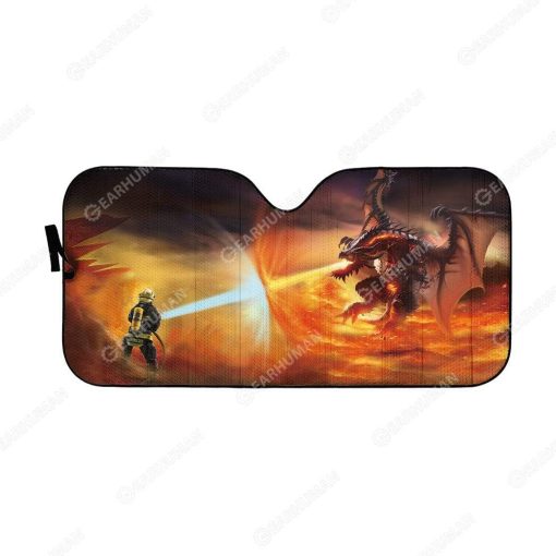 Custom Car Auto Sunshade Firefighter HD-TA1491902-SS Auto Sunshade 57''x27.5''