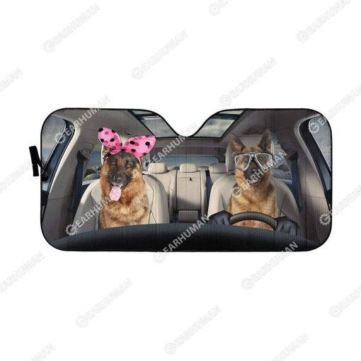 Custom Car Auto Sunshade German Shepherd HD-GH1481906-SS Auto Sunshade 57''x27.5''