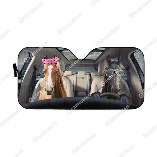 Custom Car Auto Sunshade Horse HD-GH1481912-SS Auto Sunshade 57''x27.5''