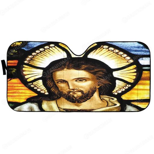 Custom Car Auto Sunshade Jesus HD-DT1091907-SS Auto Sunshade 57''x27.5''