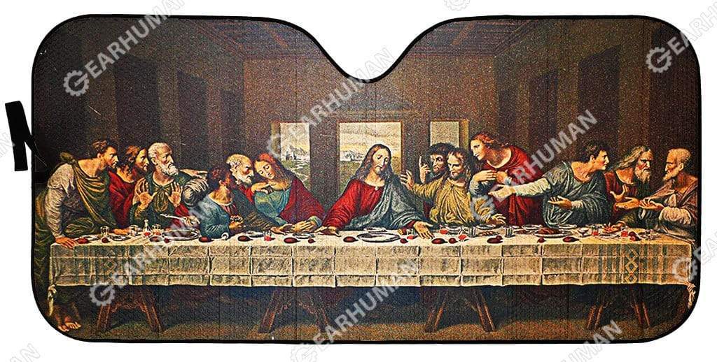 Gearhumans Custom Car Auto Sunshade Jesus 1 Custom Car Auto Sunshade Jesus HD-GH1381907-SS Auto Sunshade 57''x27.5''