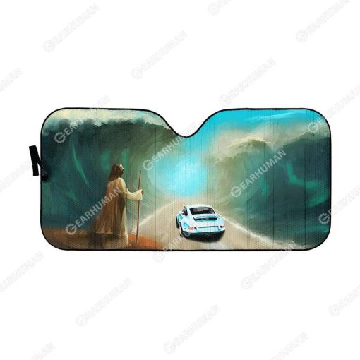 Custom Car Auto Sunshade Jesus HD-TA1091908-SS Auto Sunshade 57''x27.5''