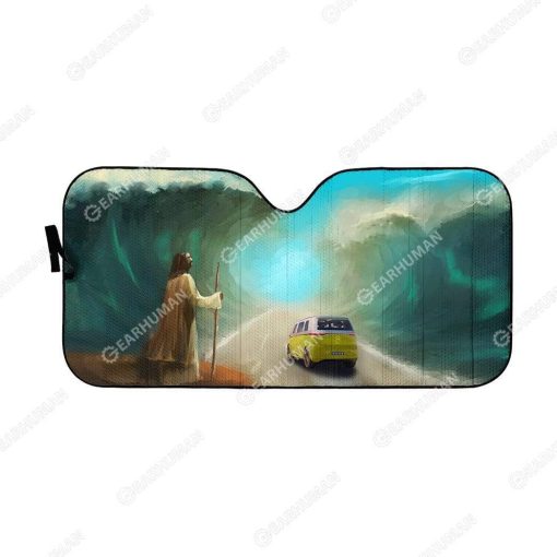 Custom Car Auto Sunshade Jesus HD-TA1091910-SS Auto Sunshade 57''x27.5''