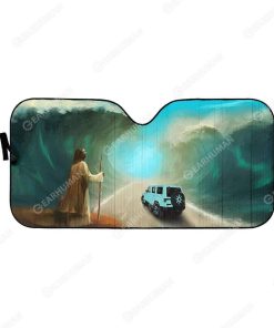 Custom Car Auto Sunshade Jesus HD-TA1091911-SS Auto Sunshade 57''x27.5'' 