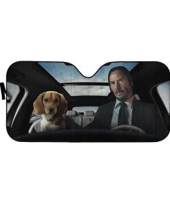 Custom Car Auto Sunshade John Wick With Dog HD-GH1581954-SS Auto Sunshade 57''x27.5'' 