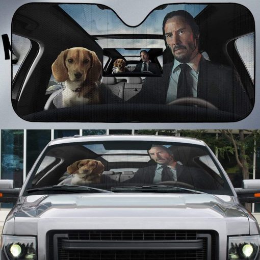 Custom Car Auto Sunshade John Wick With Dog HD-GH1581954-SS Auto Sunshade