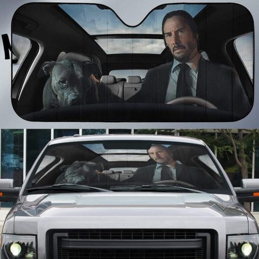 Custom Car Auto Sunshade John Wick With Dog HD-GH1581955-SS Auto Sunshade