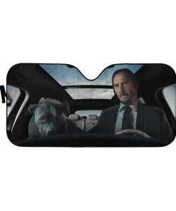 Custom Car Auto Sunshade John Wick With Dog HD-GH1581955-SS Auto Sunshade 57''x27.5'' 