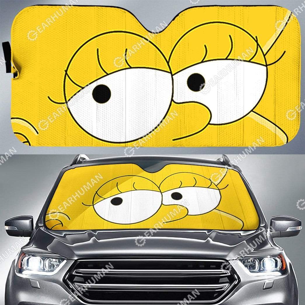 Gearhumans Custom Car Auto Sunshade Lisa Simpson 3 Custom Car Auto Sunshade Lisa Simpson HD-GH1581935-SS Auto Sunshade