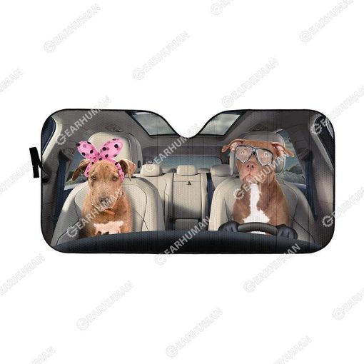 Custom Car Auto Sunshade Pitbull HD-GH1481903-SS Auto Sunshade 57''x27.5''