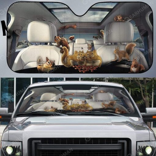 Custom Car Auto Sunshade Squirrels HD-DT2181935-SS Auto Sunshade
