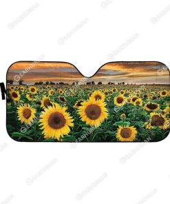 Custom Car Auto Sunshade Sunflowers HD-GH1481919-SS Auto Sunshade 57''x27.5'' 