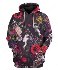 Custom Flowers and Astronauts Apparel HD-AT0391909 3D Custom Fleece Hoodies Hoodie S 