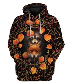 Custom Fox And Raccoon Apparel HD-GH2281913 3D Custom Fleece Hoodies Hoodie S 