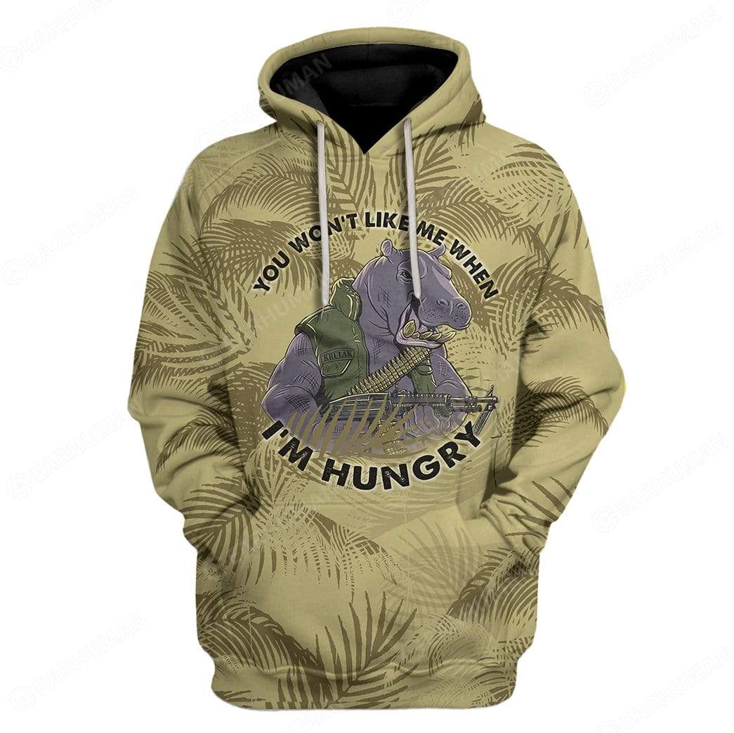 Gearhumans Custom Hippo Apparel 1 Custom Hippo Apparel HD-AT1691910 3D Custom Fleece Hoodies Hoodie S