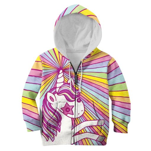 Custom Hoodies T-shirt Apparel HD-UNI110138K kid 3D apparel Kid Zip Hoodie S/6-8
