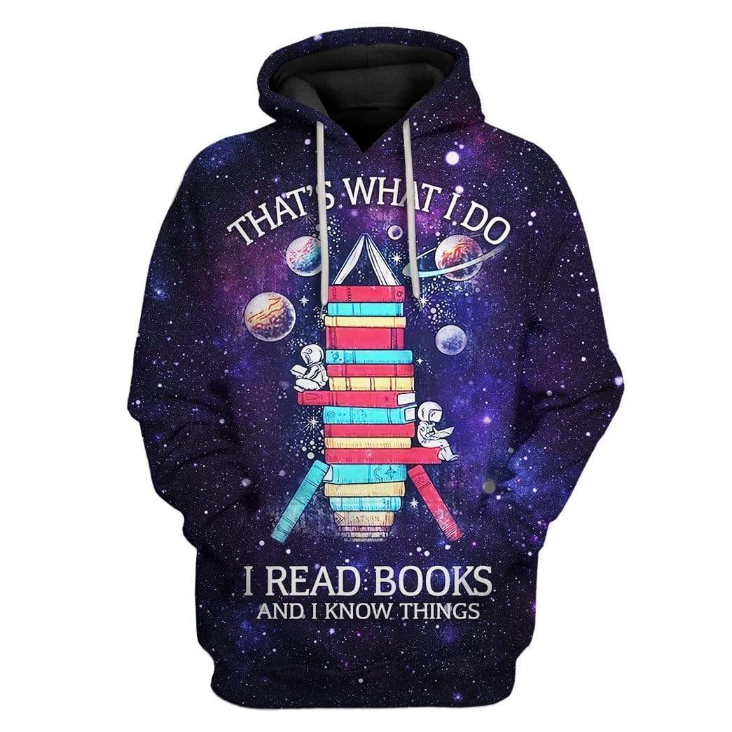 Gearhumans Custom I Read Books And I Know Things Apparel 1 Custom I Read Books And I Know Things Apparel HD-GH1681903 3D Custom Fleece Hoodies Hoodie S